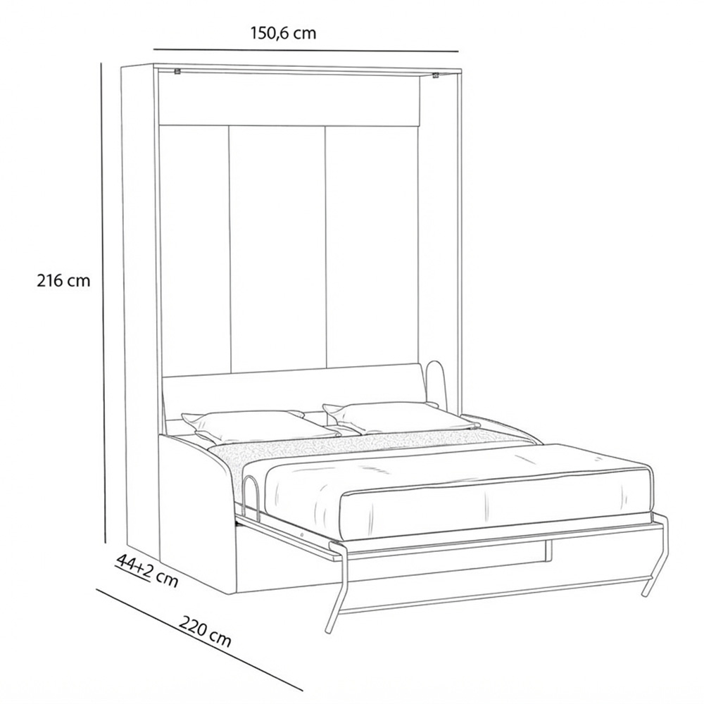 260 sofa dim Lit escamotable vertical avec canapé 140 x 200 cm - MULTIMO SOFA