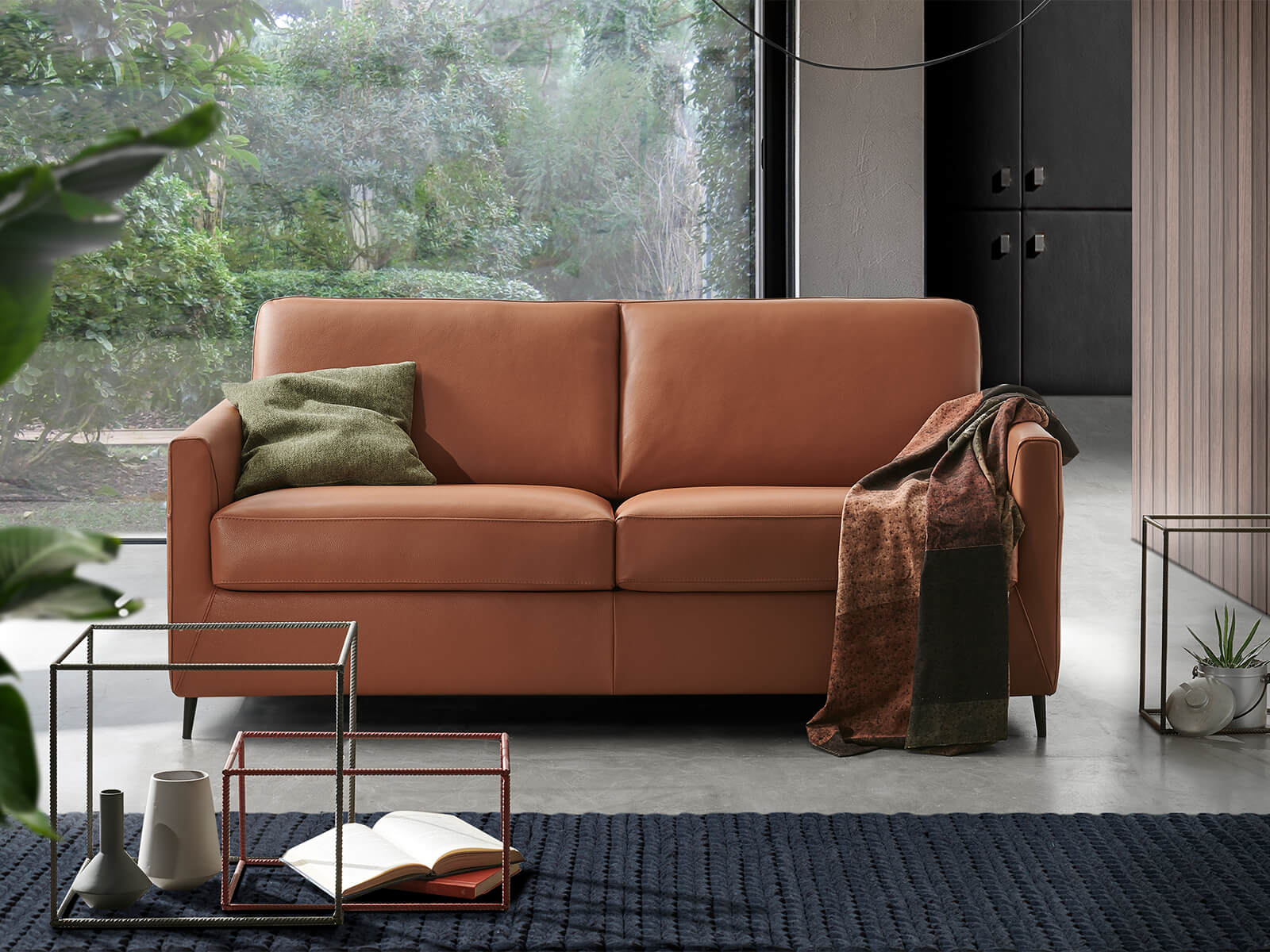 Canapé convertible 2 places tissu Tweed - CADIX