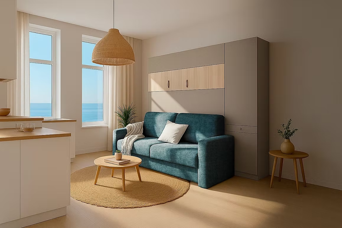 Lit escamotable vertical avec canapé 140 x 200 cm - MULTIMO SOFA