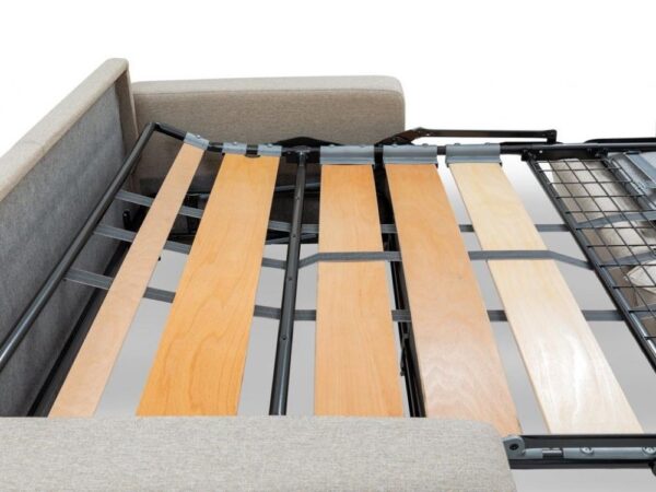 Canapé d'angle réversible convertible express 160 cm sommier lattes tissu tissé - BELLECOUR