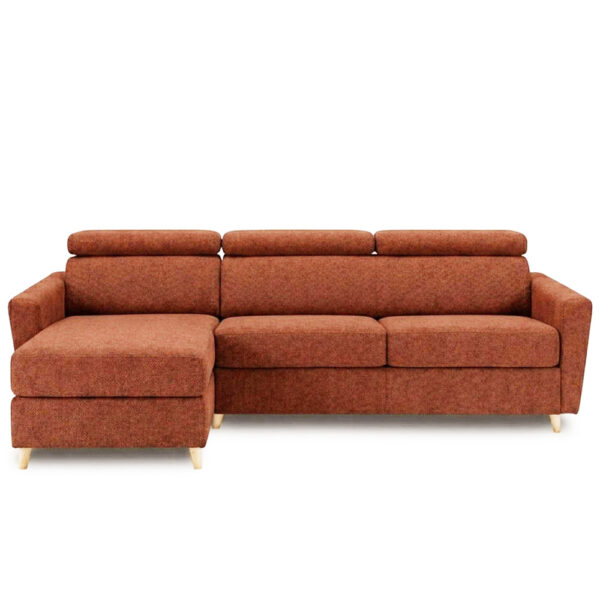 wagram 10 mistral 1 Canapé d'angle réversible convertible express 160 cm sommier lattes tissu tweed - WAGRAM