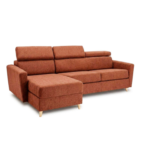 Canapé d'angle réversible convertible express 160 cm sommier lattes tissu tweed - WAGRAM