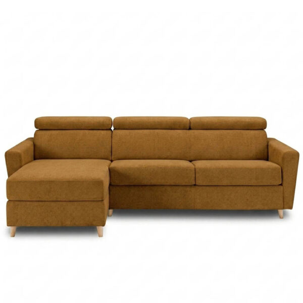 wagram 11 mistral 1 Canapé d'angle réversible convertible express 120 cm sommier lattes tissu tweed - WAGRAM