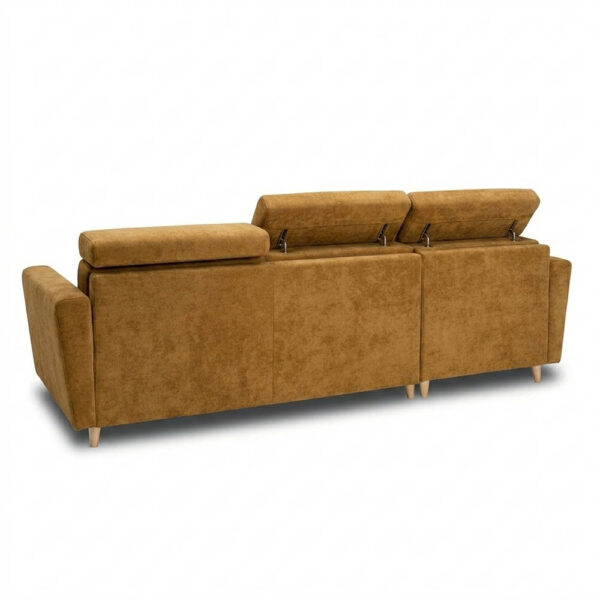 Canapé d'angle réversible convertible express 120 cm sommier lattes tissu tweed - WAGRAM