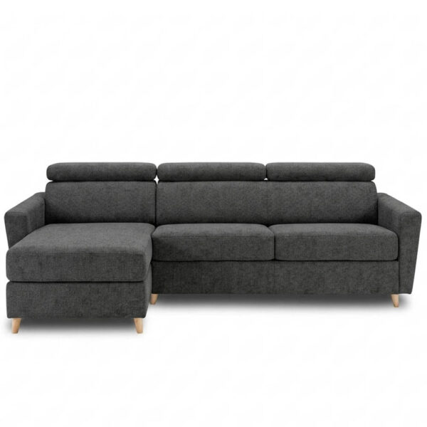 wagram 20 mistral 1 Canapé d'angle réversible convertible express 140 cm sommier lattes tissu tweed - WAGRAM