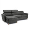 Canapé d'angle réversible convertible express 140 cm sommier lattes tissu tweed - WAGRAM