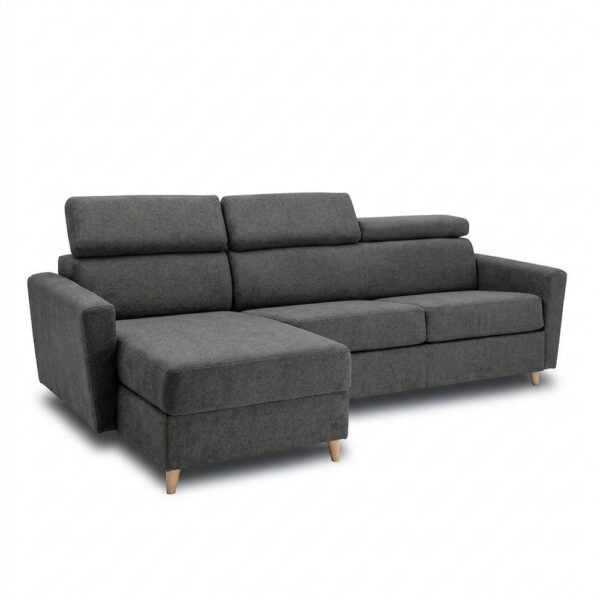 Canapé d'angle réversible convertible express 140 cm sommier lattes tissu tweed - WAGRAM