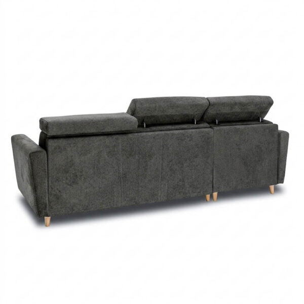 Canapé d'angle réversible convertible express 140 cm sommier lattes tissu tweed - WAGRAM
