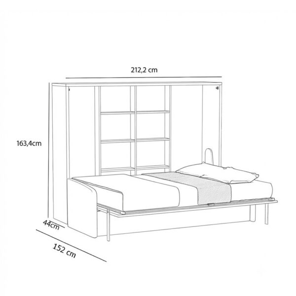 1123-2 sofa dim Lit escamotable horizontal avec canapé 140 x 200 cm - MULTIMO SOFA