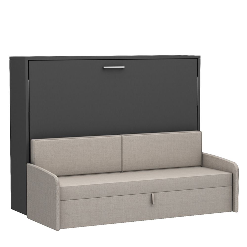 Armoire : Anthracite - Canapé : Beige