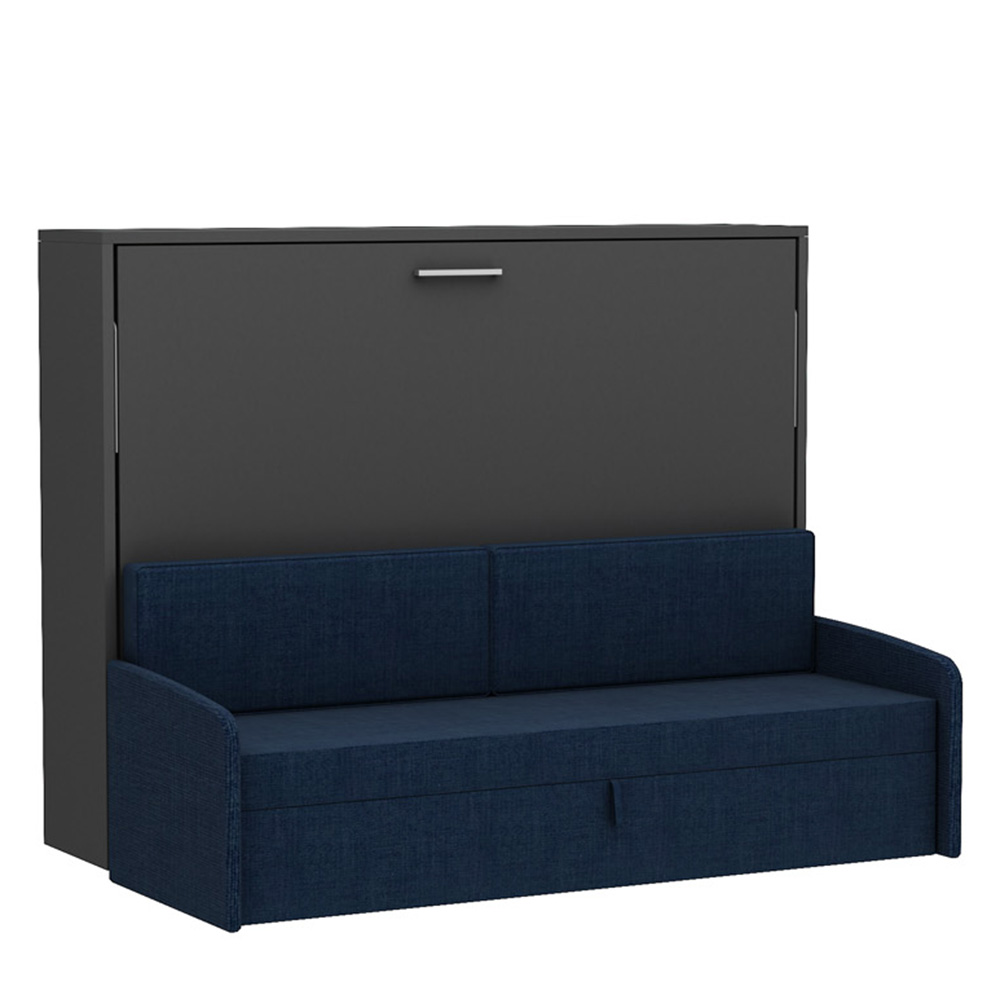 Armoire : Anthracite - Canapé : Bleu nuit