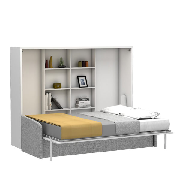 1123_white_k10-2 Lit escamotable horizontal avec canapé 140 x 200 cm - MULTIMO SOFA