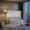 1123_white_k10-amb Lit escamotable horizontal avec canapé 140 x 200 cm - MULTIMO SOFA