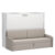 Armoire : Blanc - Canapé : Beige