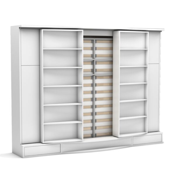 151-SUIT BED-2 Lit escamotable vertical avec bibliothèque 140 x 200 cm - MODULO