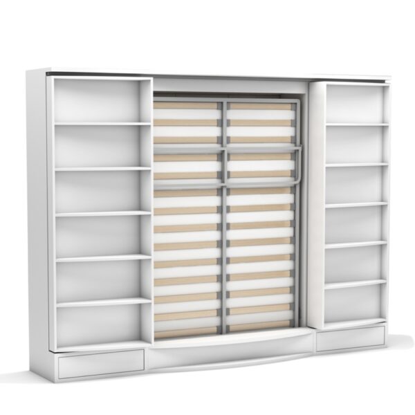 151-SUIT BED-3 Lit escamotable vertical avec bibliothèque 140 x 200 cm - MODULO