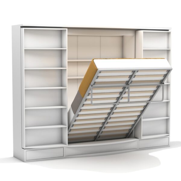 151-SUIT BED-4 Lit escamotable vertical avec bibliothèque 140 x 200 cm - MODULO