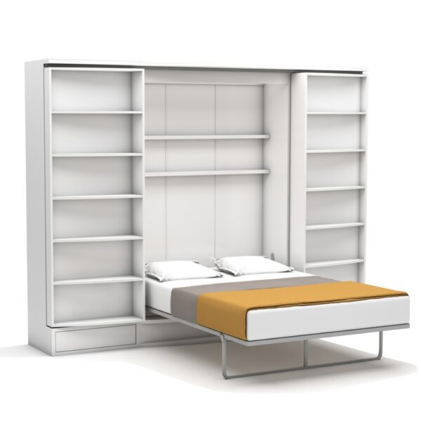 151-SUIT BED-5 Lit escamotable vertical avec bibliothèque 140 x 200 cm - MODULO