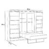 151-SUIT BED-dim1 Lit escamotable vertical avec bibliothèque 140 x 200 cm - MODULO