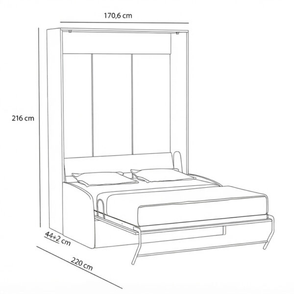 160 vertical sofa dim Lit escamotable vertical avec canapé 160 x 200 cm - MULTIMO SOFA