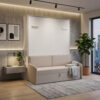Canapé pour lit escamotable vertical 160 x 200 cm Tissu Tweed - MULTIMO