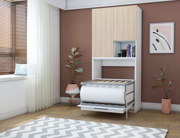 Lit pliable escamotable 90x200cm matelas à ressort 16cm - MIDI CAPSULE