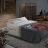 EOLO taupe ouvert Canapé convertible 3 places tissu Tweed - EOLO