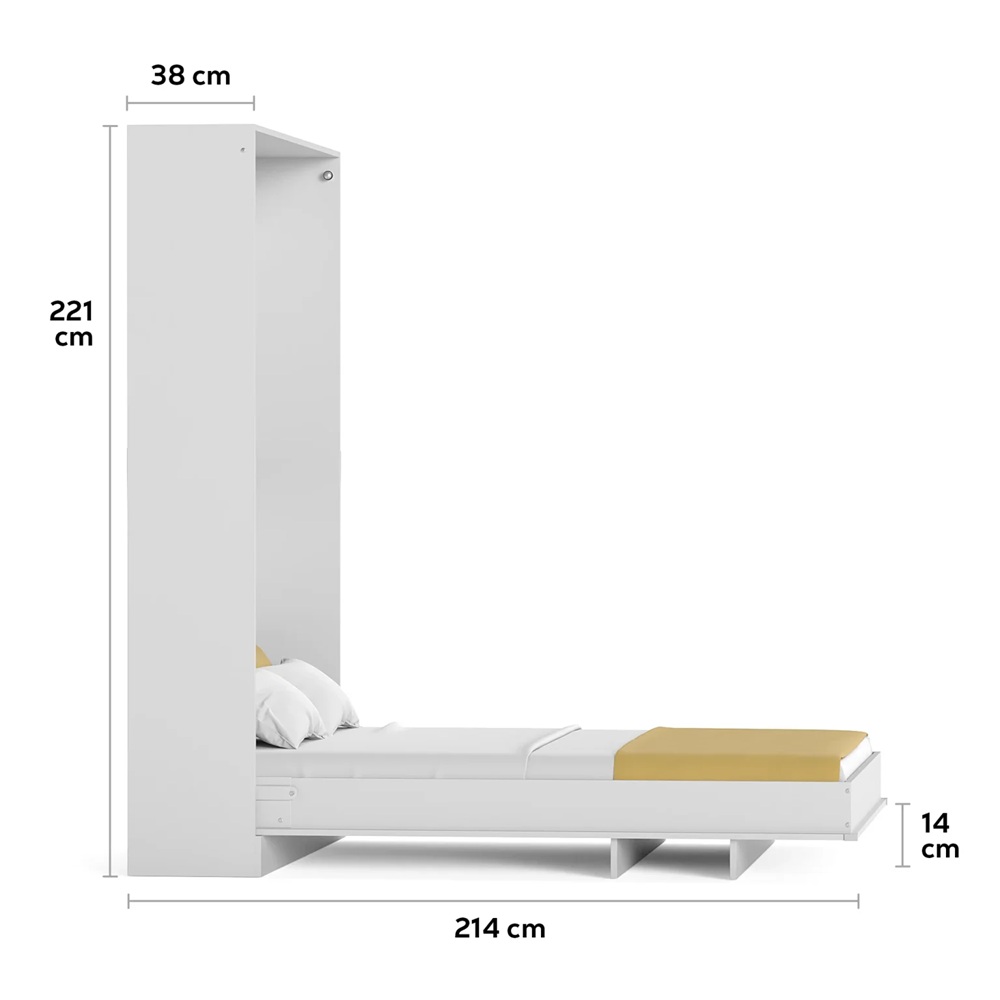 Lit escamotable vertical 135 x 200 cm - PRIMER