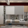 Lit escamotable horizontal 90x200 cm avec bureau et surmeuble - ACADEMY DESK