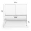 Lit escamotable horizontal 90x200 cm avec bureau et surmeuble - ACADEMY DESK