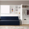 Lit escamotable horizontal 90 x 200 cm avec canapé et surmeuble - ACADEMY SOFA