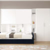 Lit escamotable horizontal 90 x 200 cm avec canapé et surmeuble - ACADEMY SOFA
