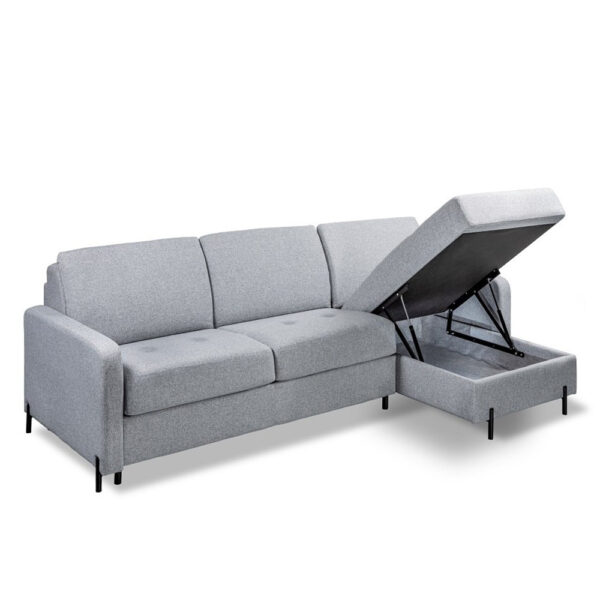 Canapé d'angle réversible convertible express 160 cm sommier lattes tissu tissé - BELLECOUR