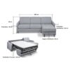 Canapé d'angle réversible convertible express 160 cm sommier lattes tissu tissé - BELLECOUR
