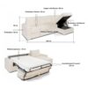 Canapé d'angle réversible convertible express 120 cm sommier lattes velours Ambience - BILBAO