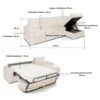 Canapé d'angle réversible convertible express 140 cm sommier lattes velours Ambience - BILBAO
