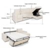 Canapé d'angle réversible convertible express 160 cm sommier lattes velours Ambience - BILBAO