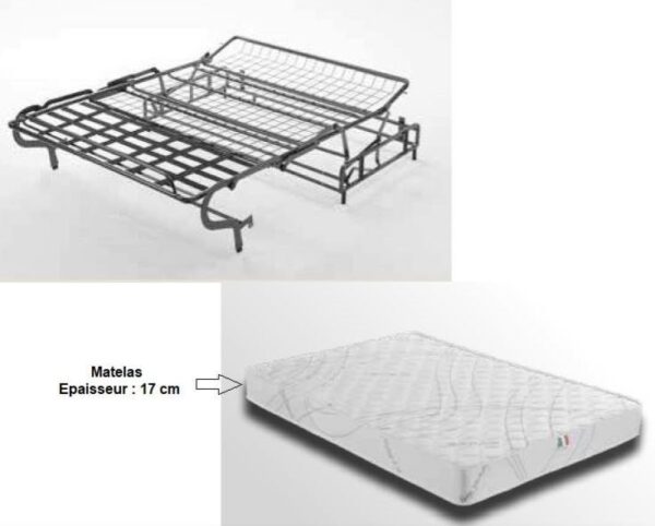 Canapé convertible 2 places tissu Tweed - CADIX