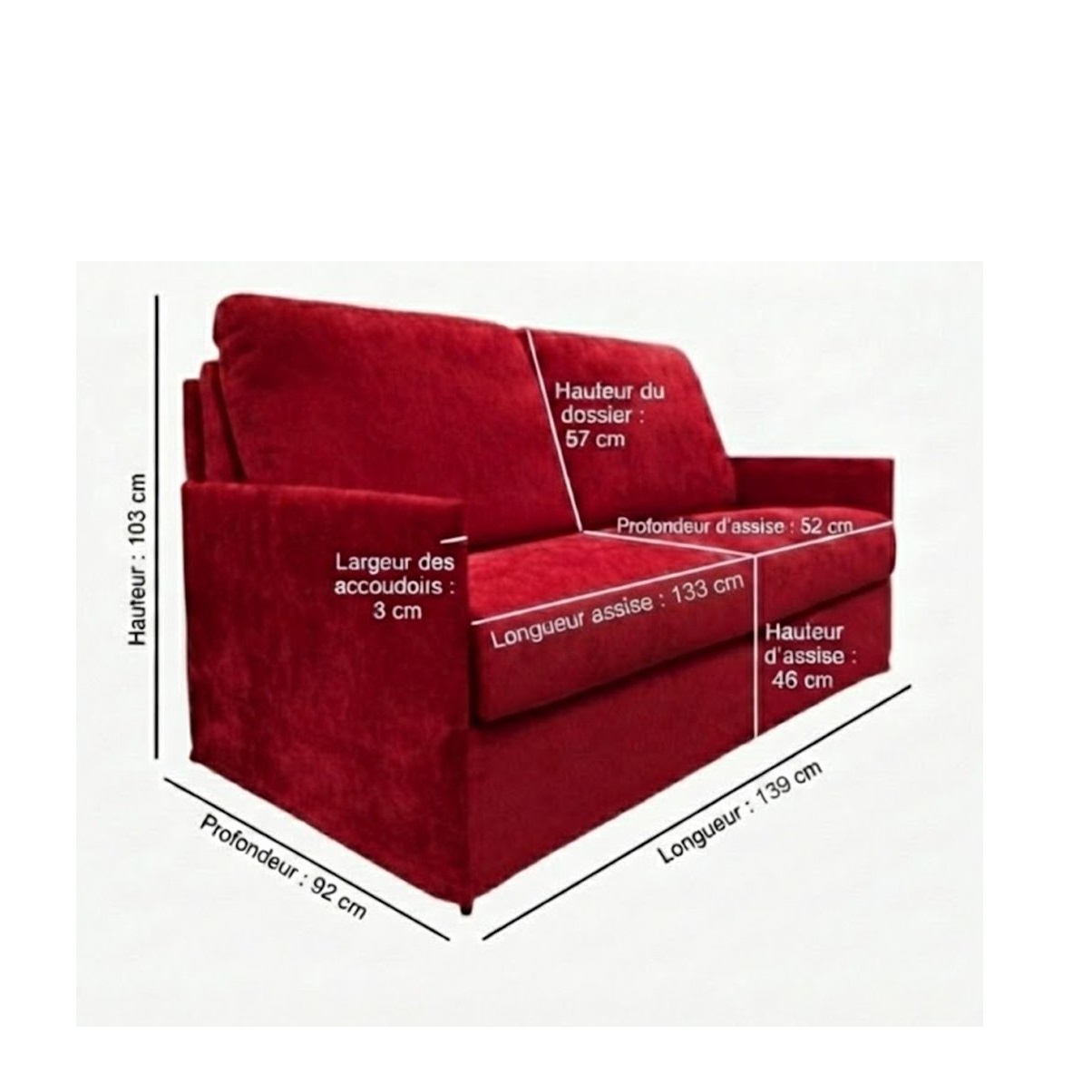 Canapé convertible 2 places Tissu Structuré Mid West - ZELIT