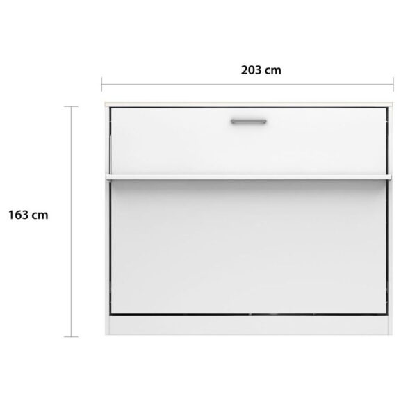 Lit escamotable horizontal avec bureau 140 x 200 cm - COUPLE DESK