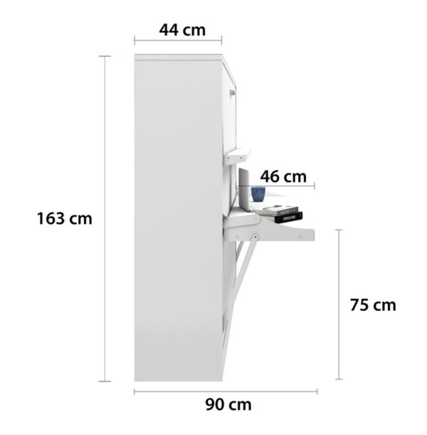 Lit escamotable horizontal avec bureau 140 x 200 cm - COUPLE DESK