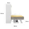 Lit escamotable horizontal avec bureau 140 x 200 cm - COUPLE DESK