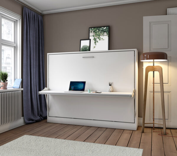 Lit escamotable horizontal avec bureau 140 x 200 cm - COUPLE DESK