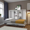 Lit escamotable horizontal avec bureau 140 x 200 cm - COUPLE DESK