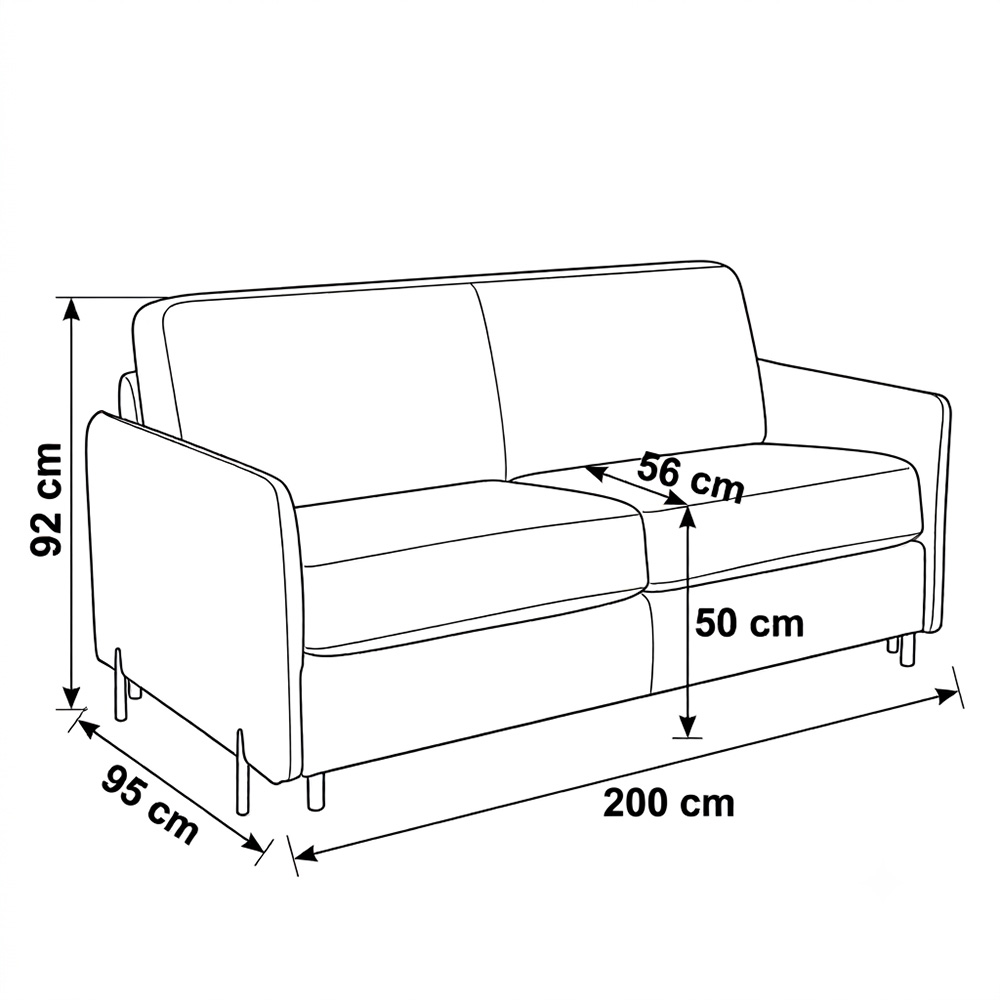 grenelle-160-dim Canapé convertible express 4 places tissu bouclette - GRENELLE