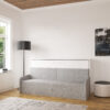 Lit escamotable horizontal avec canapé Tweed gris 90 x 200 cm  - MULTIMO SOFA