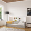 Lit escamotable horizontal avec canapé Tweed gris 90 x 200 cm  - MULTIMO SOFA