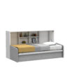 Lit escamotable horizontal avec canapé Tweed gris 90 x 200 cm  - MULTIMO SOFA