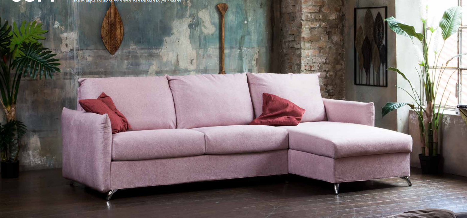 Canapé d'angle réversible convertible express 160 cm sommier lattes tissu tweed - VIRGOLA