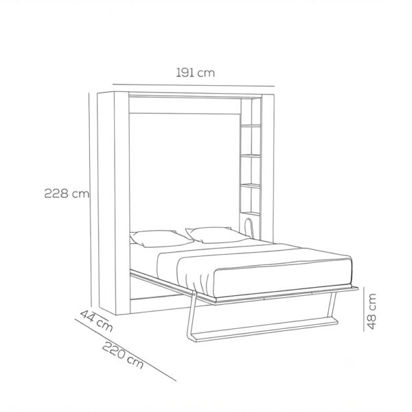 nova dim 1 Lit escamotable vertical 140 à 150 x 200 cm - NOVA QUEEN BED